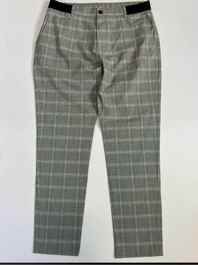 Zara Gray Glen Plaid Ankle Trousers L Business Casual Office Workwear
